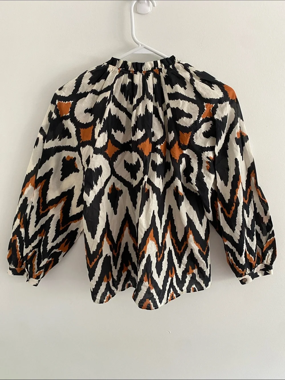 Anthropologie Willa Storey Meg Top Blouse Puff L/S Cotton Button Up Shirt SMALL